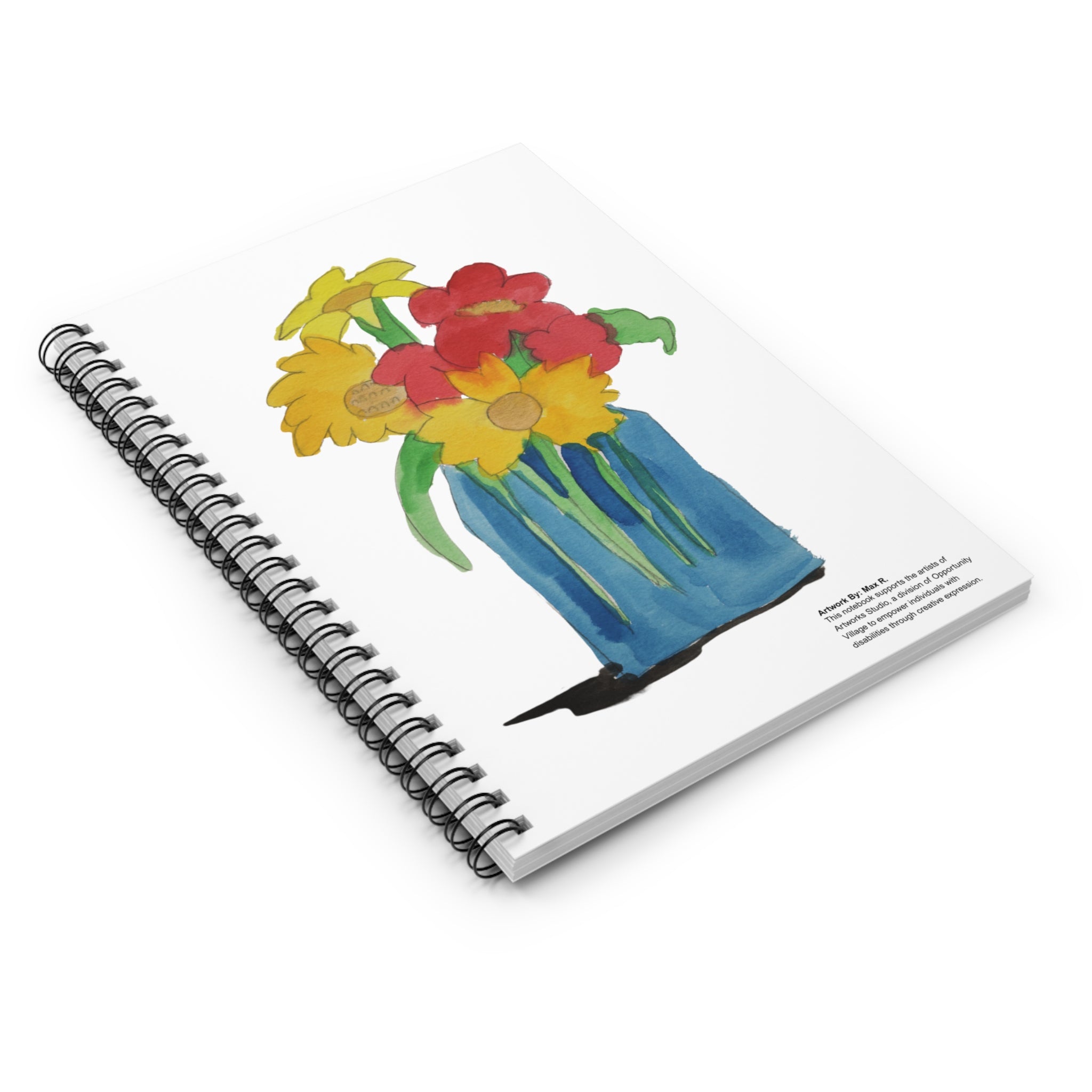 Watery Flowers By Max R. 8x6 Spiral Notebook