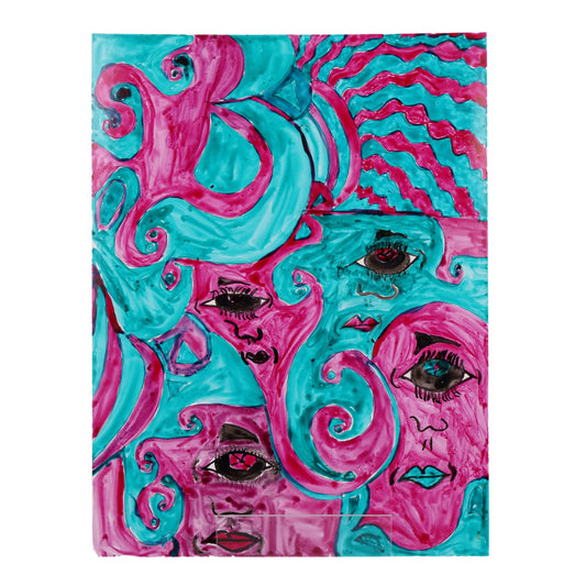 Eye Lagoon 12 x 9 Mixed Media by Crezette M.