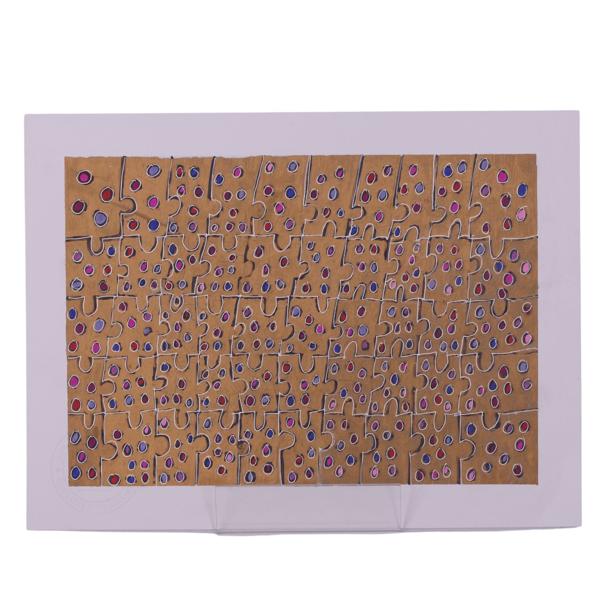 Golden Puzzle 18 x 12 Mixed Media by Jasmine M.