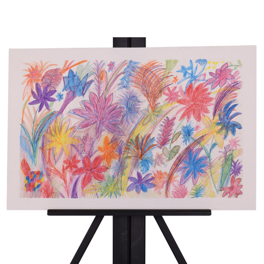 Feathered Flowers 18 x 12 Drawing by Dana W.