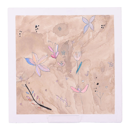 Desert Flowers 15 x 15 Mixed Media by Dana W.