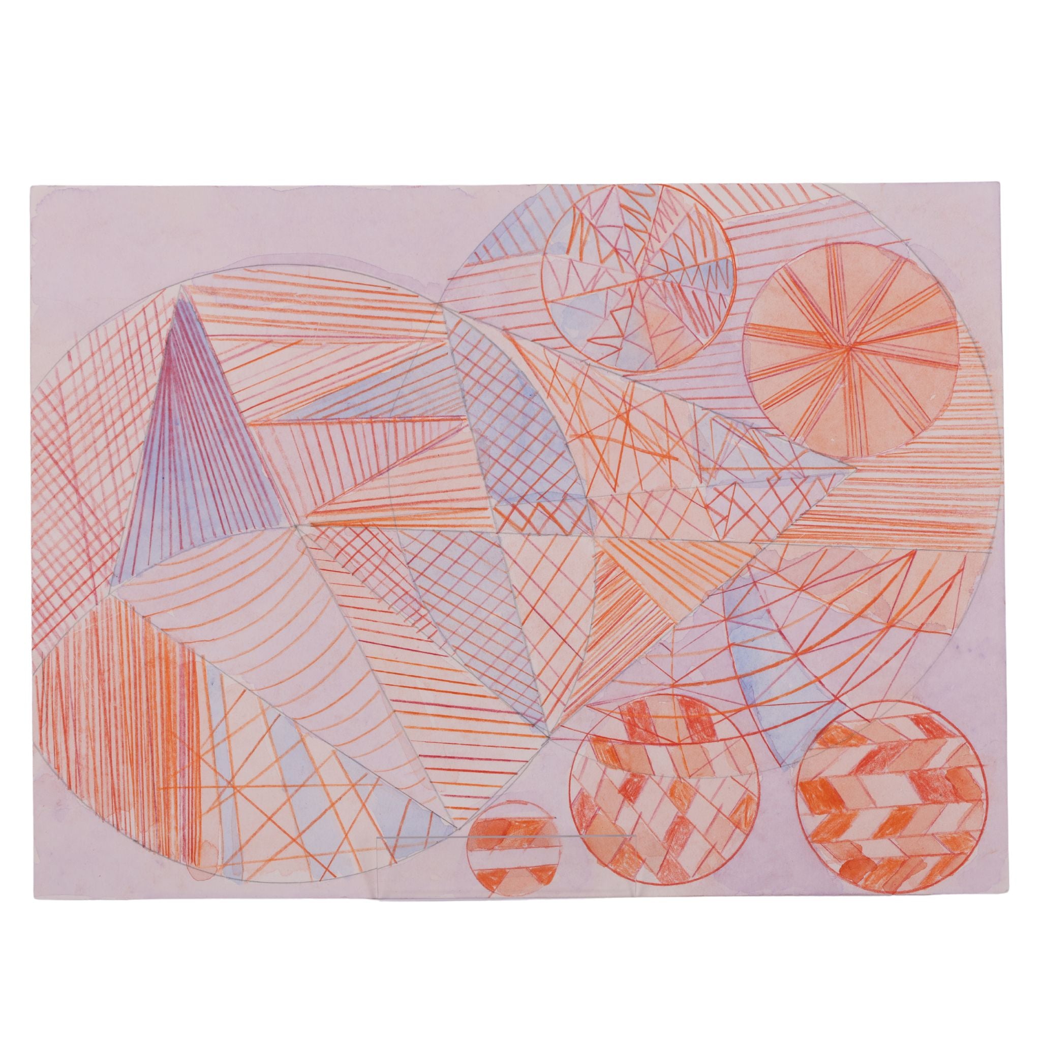 Checkers, Shapes & Lines 15 x 11 Mixed Media by Dana W.