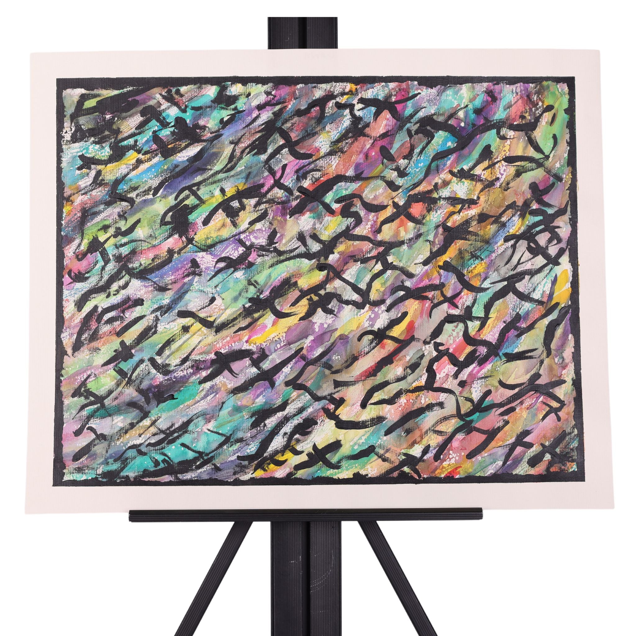 Caveman Writing 16 x 20 Mixed Media by Dana W.