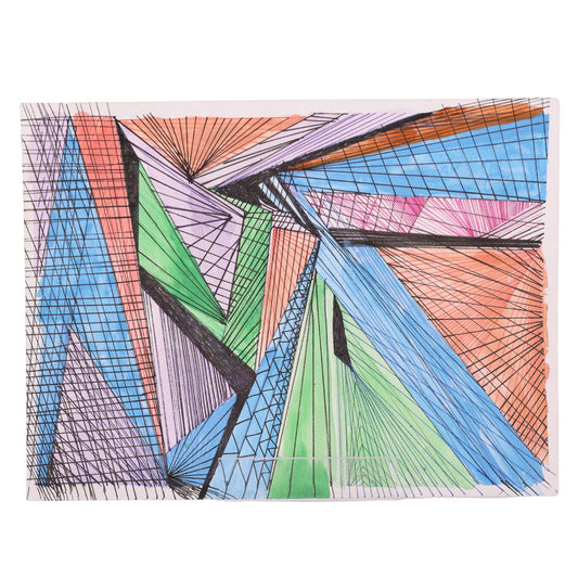 Triangle City 12 x 9 Mixed Media by Dana W.