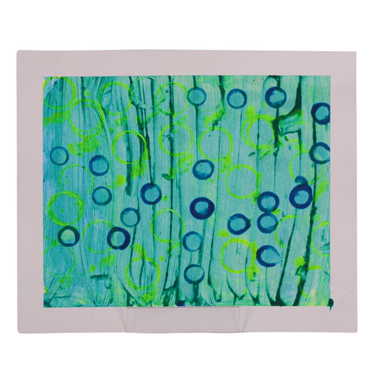 Blue Bamboo 12 x 10 Mixed Media by Mira M.