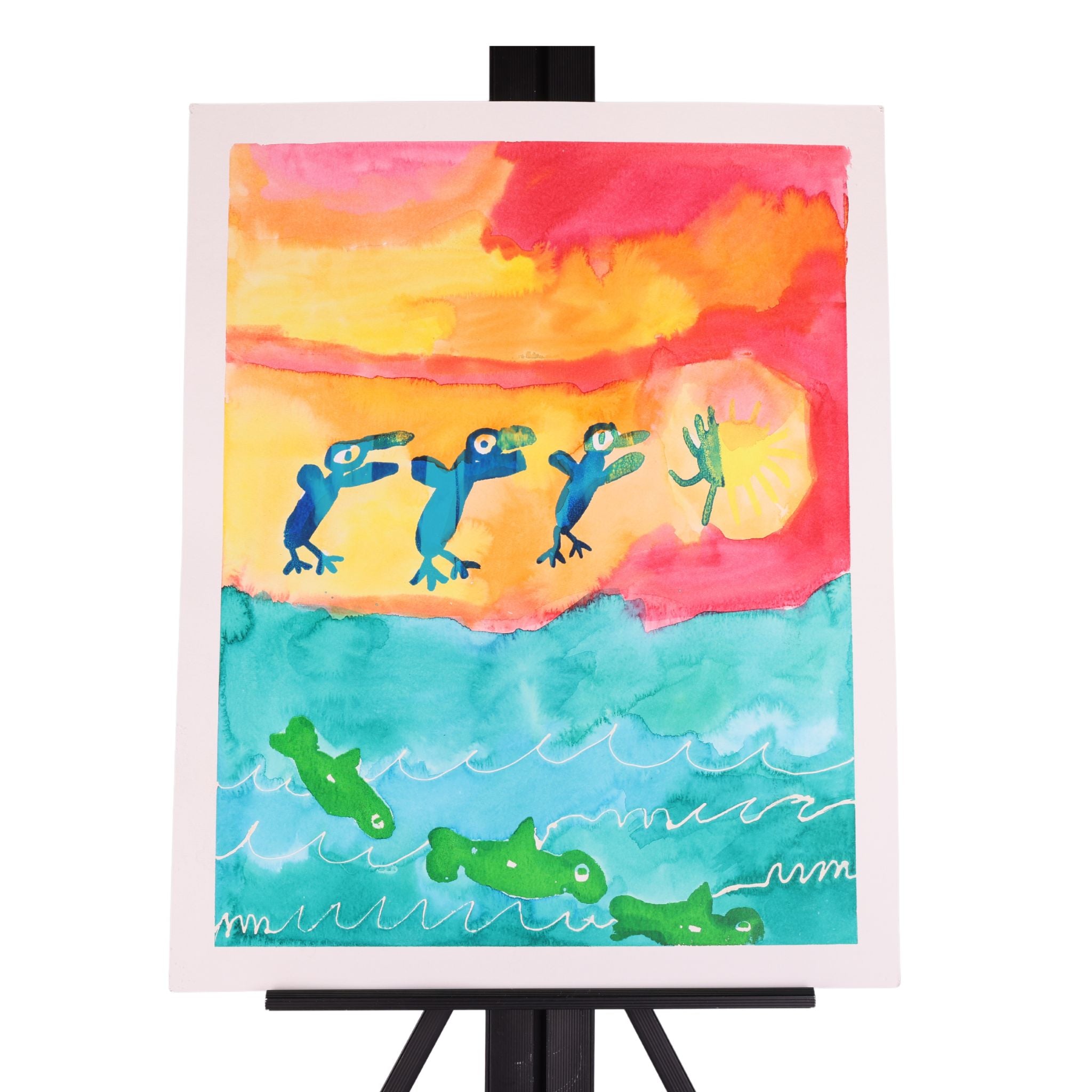 Beach Dance Party 20 x 16 Painting by Bonnie M.