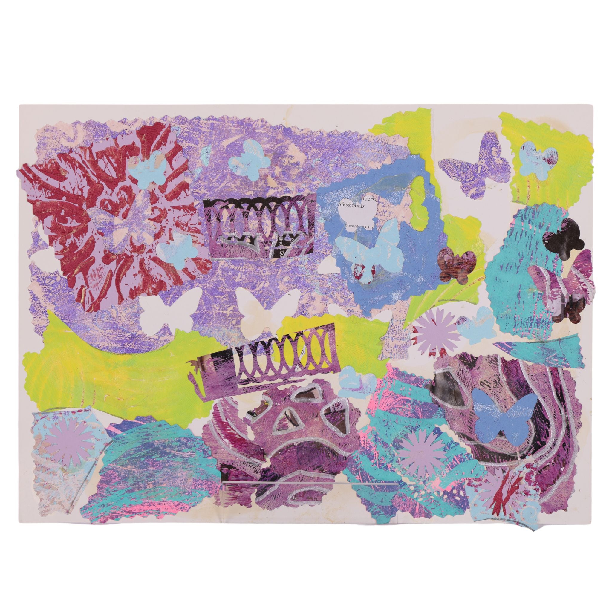 Butterfly in Hiding 13 x 10 Mixed Media by Jamie N.