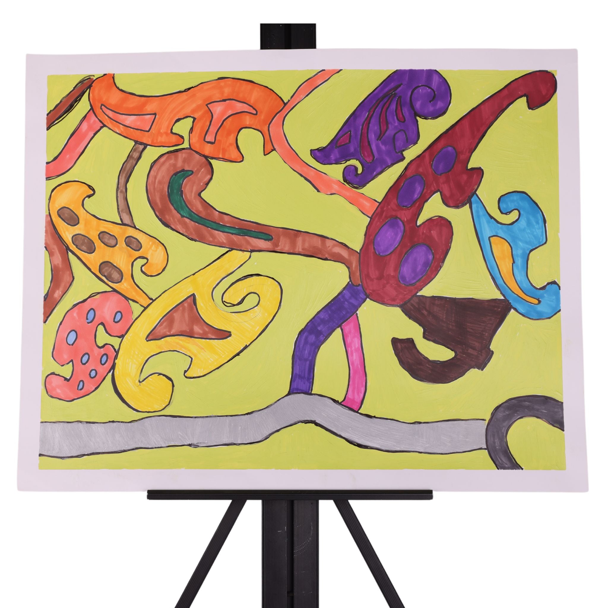 Dancing Shapes 24 x 19 Mixed Media by Jamie N.