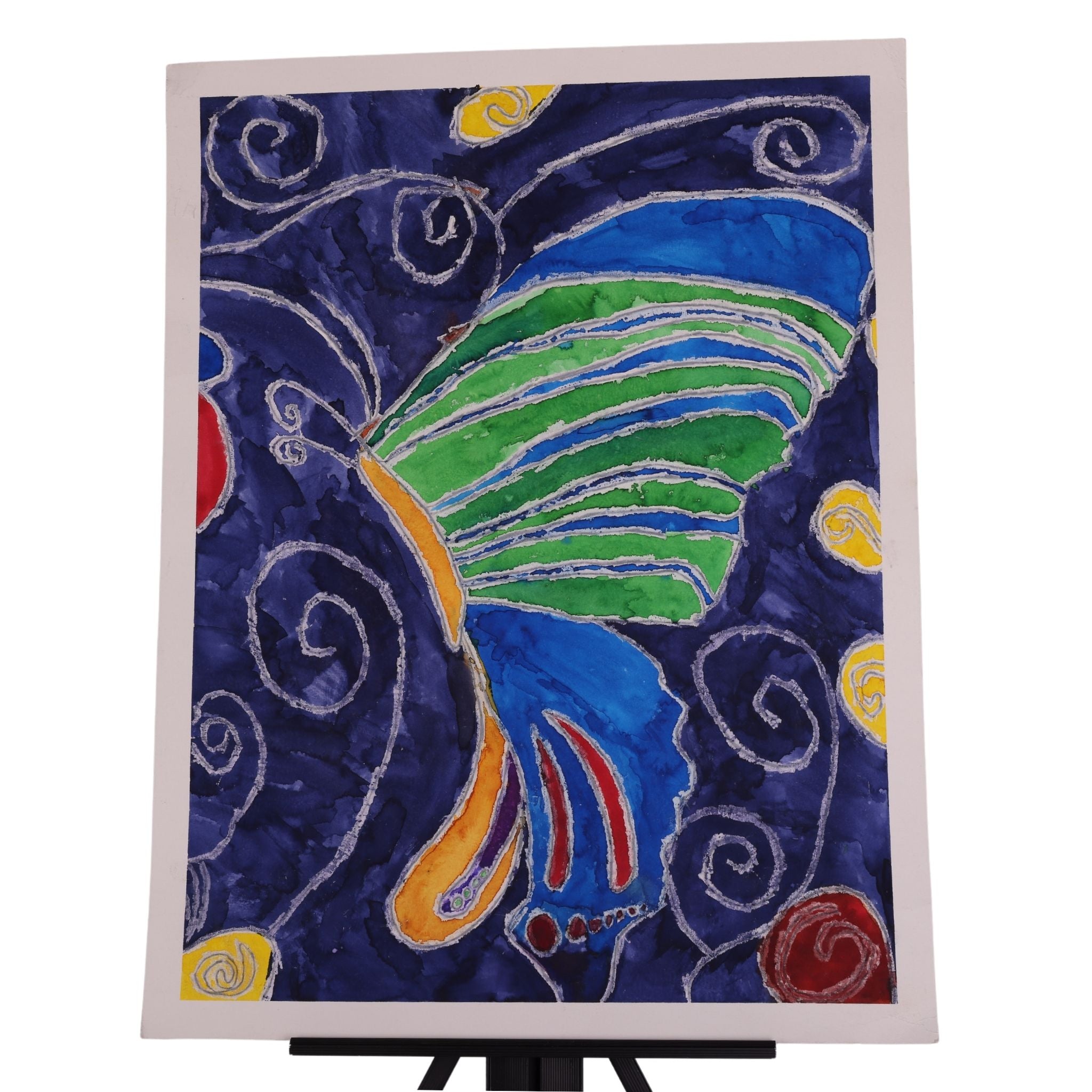 Glowy Butterfly 20 x 26 Mixed Media by Kristin A.