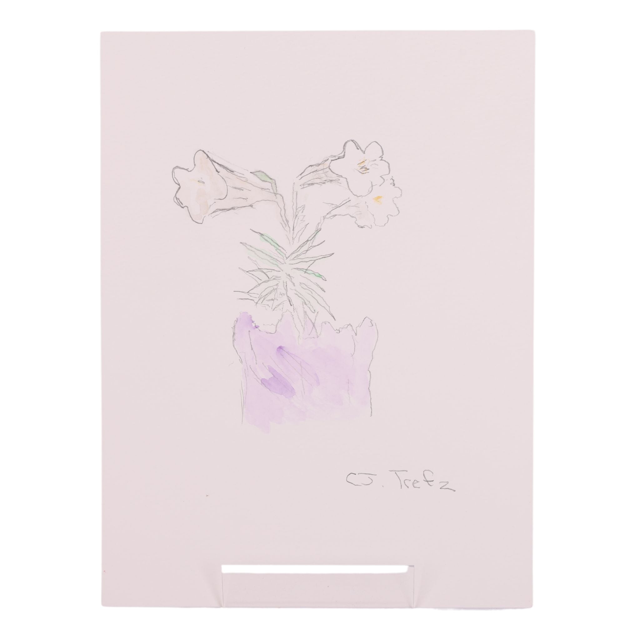 Flower Pot 9 x 12 Mixed Media by CJ T.