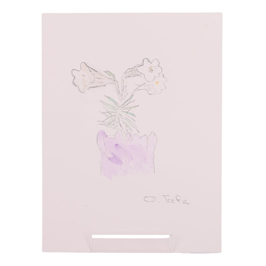 Flower Pot 9 x 12 Mixed Media by CJ T.