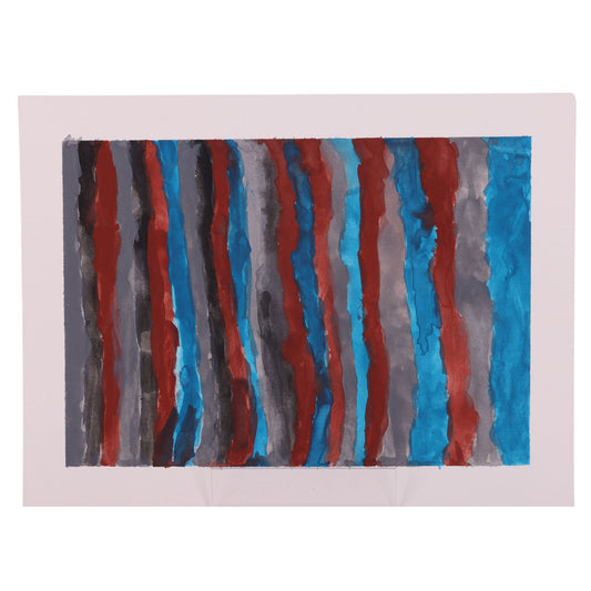 Brown, Grey, Blue Stripe 9 x 12 Painting by Cory B.