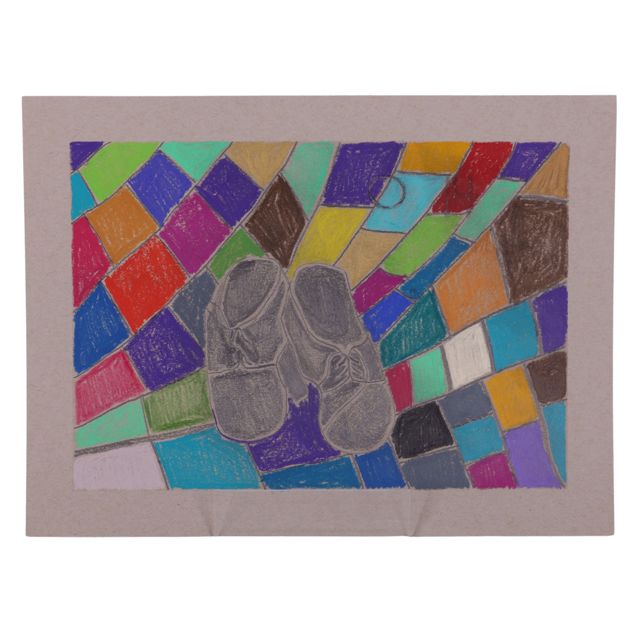Colorful Brick Road 12 x 9 Mixed Media by Caesar G.