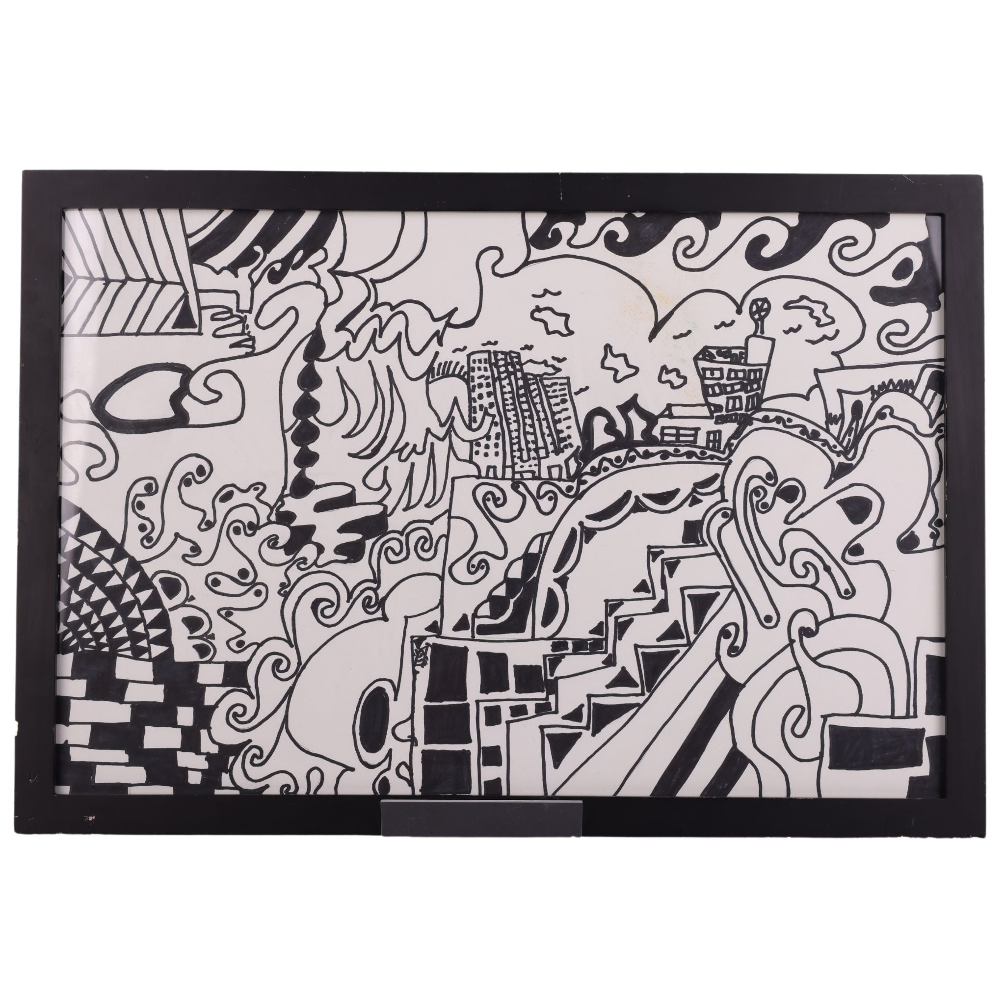 Black and White Circus 19 x 13 Drawing by Crezette M.