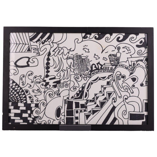 Black and White Circus 19 x 13 Drawing by Crezette M.