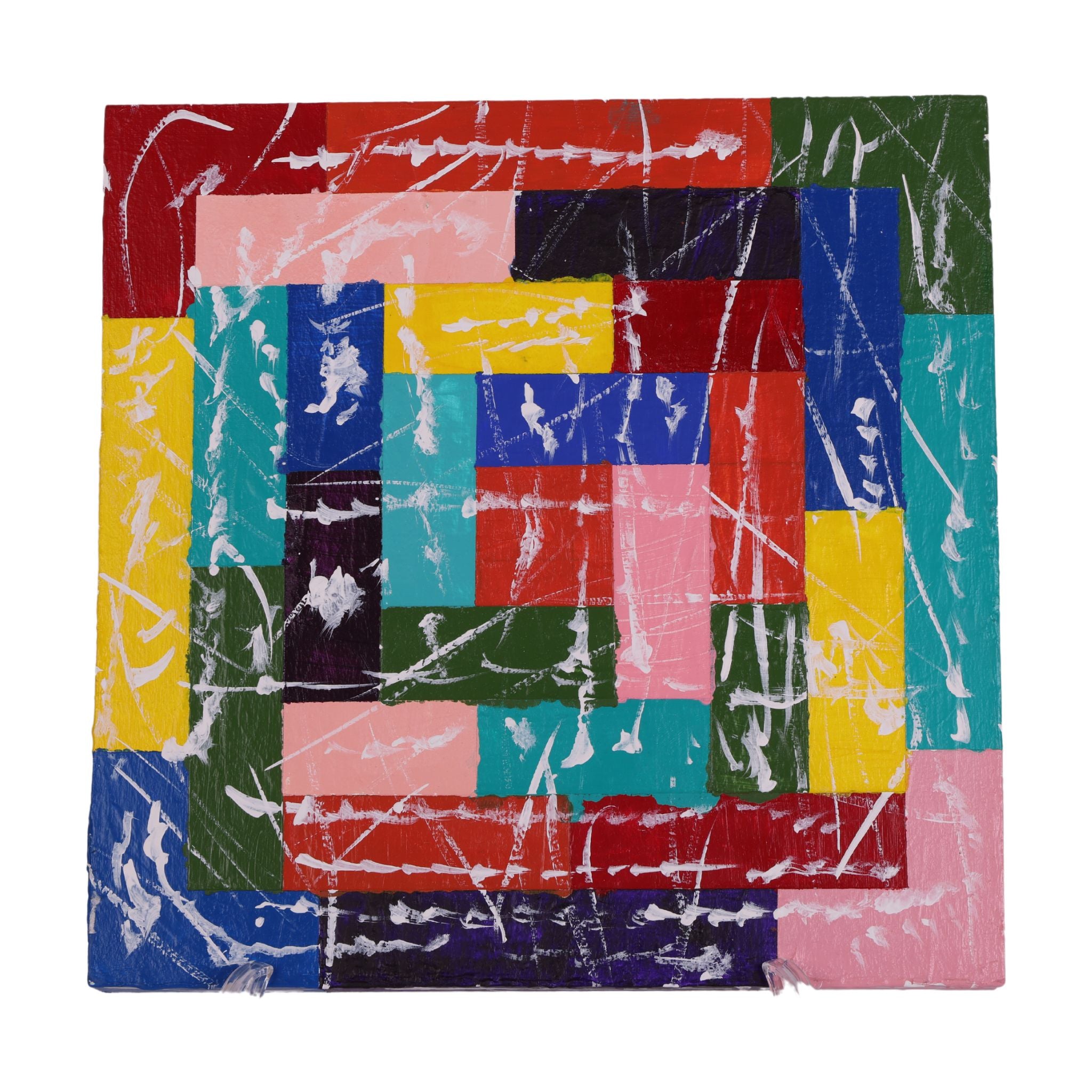 Block Tunnel 12 x 12 Painting by Donna C.