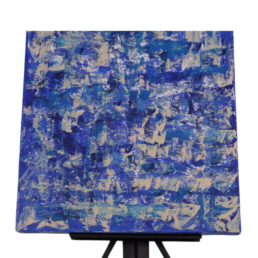 Blue Abstract 20 x 20 Painting by Bonnie M.