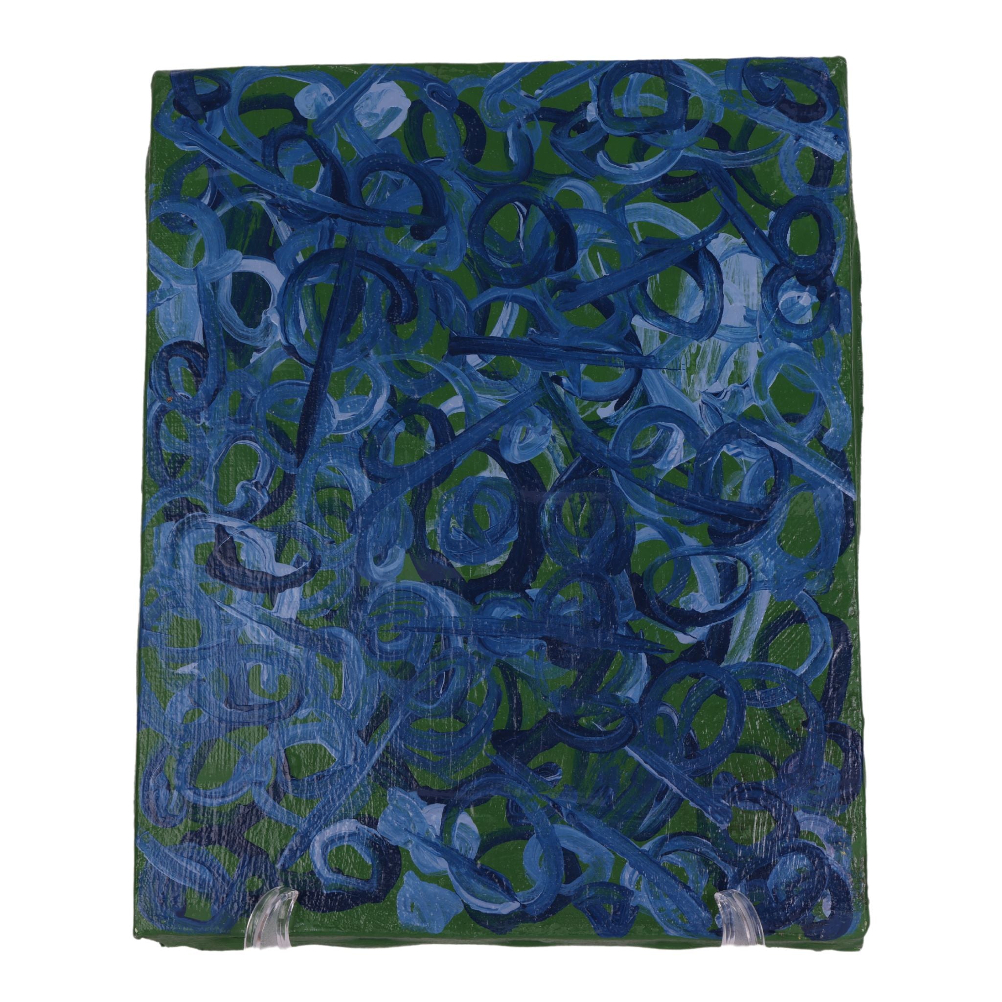 Blue Bubbles 14 x 11 Painting by Mira M.