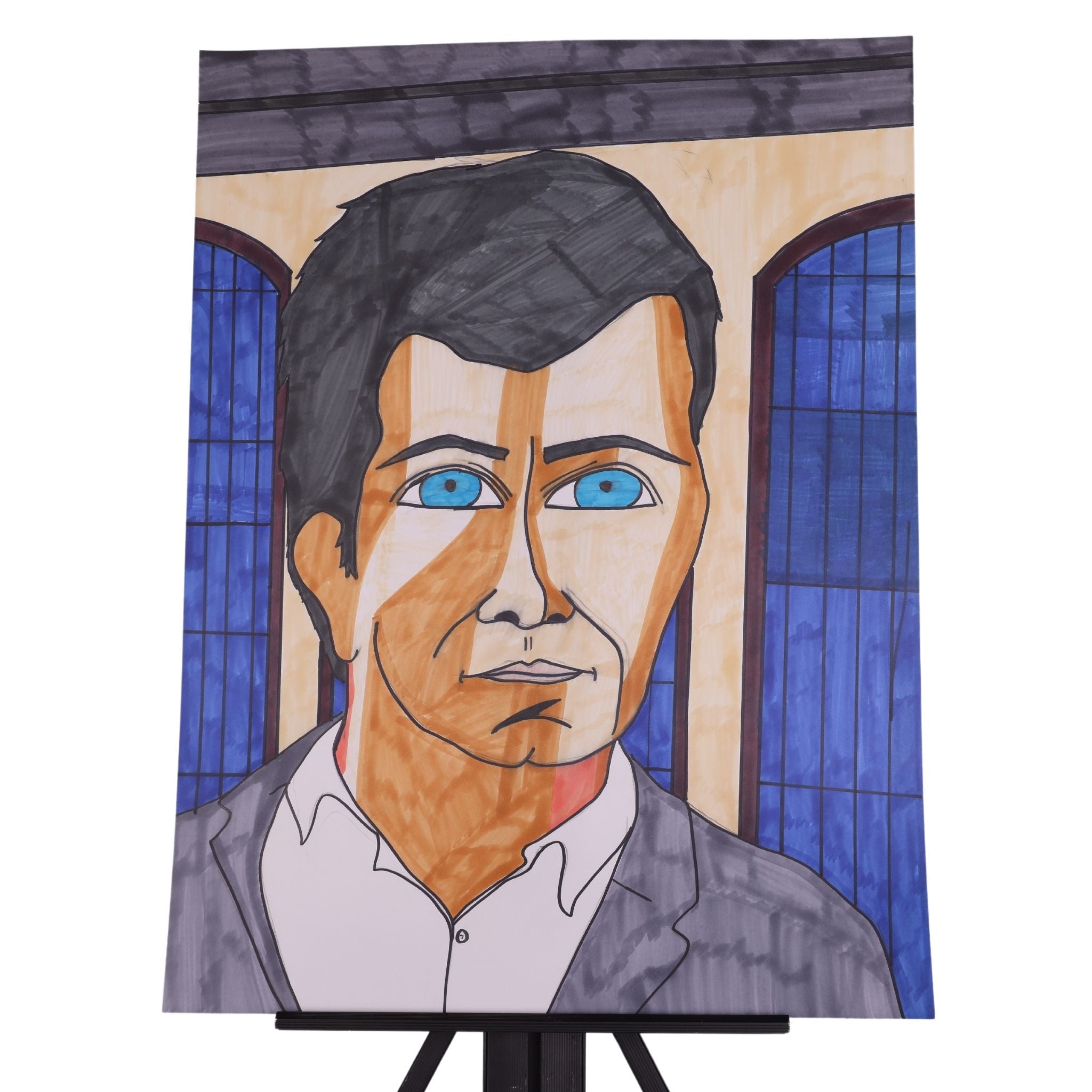 Blue Eyes 24 x 18 Mixed Media by Michael C.