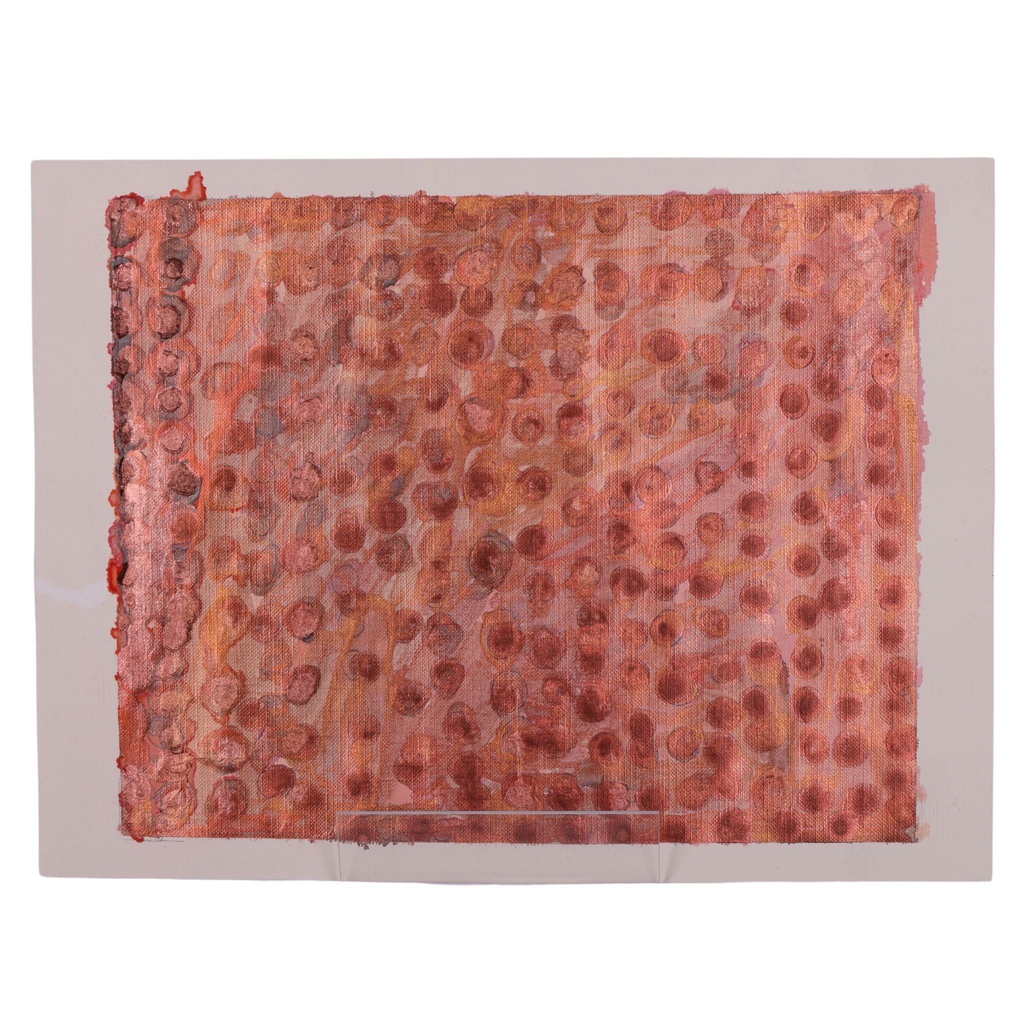 Bronze Dots 9 x 12 Mixed Media by Sean M.