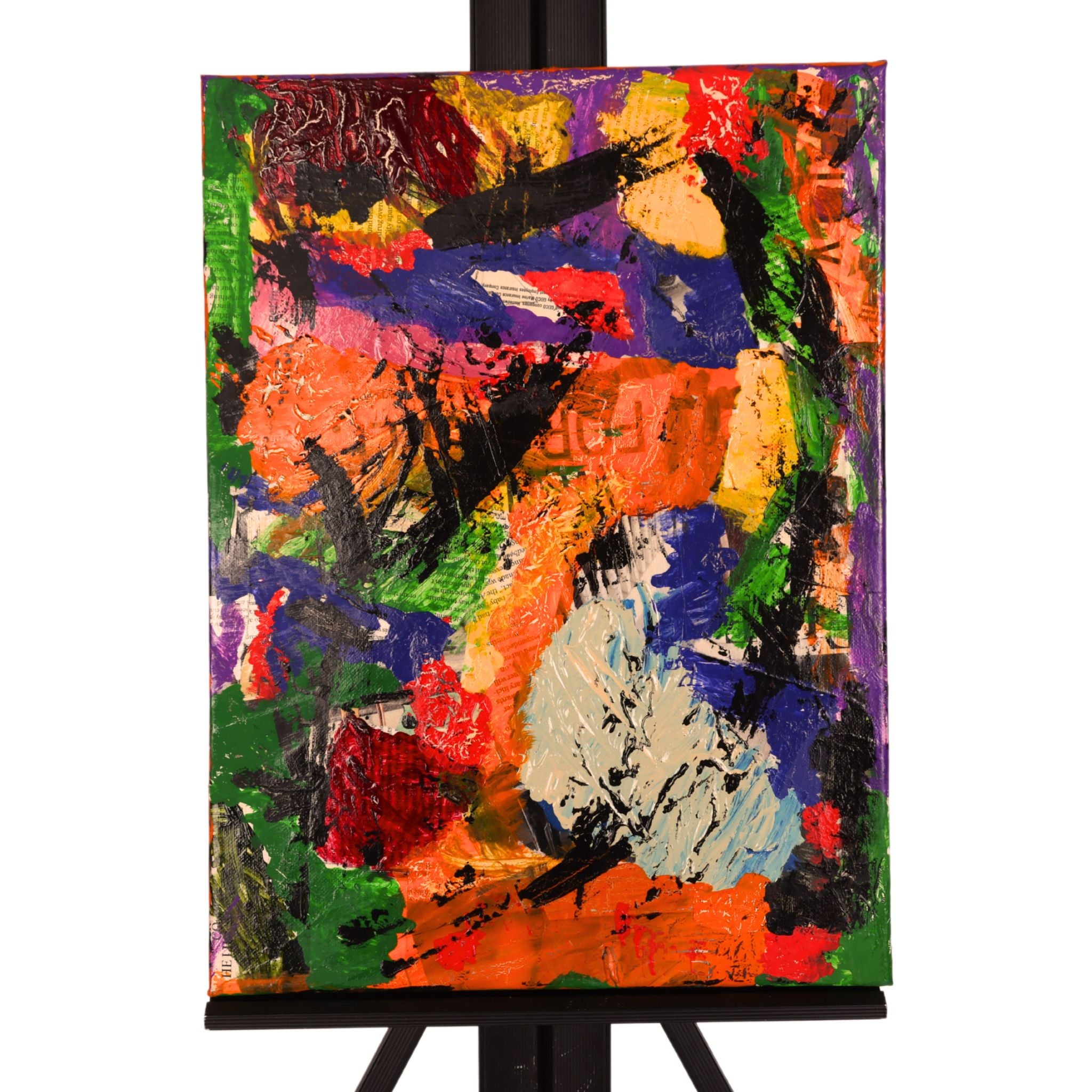 Chaotic News 16 x 12 Mixed Media by Vanessa S.