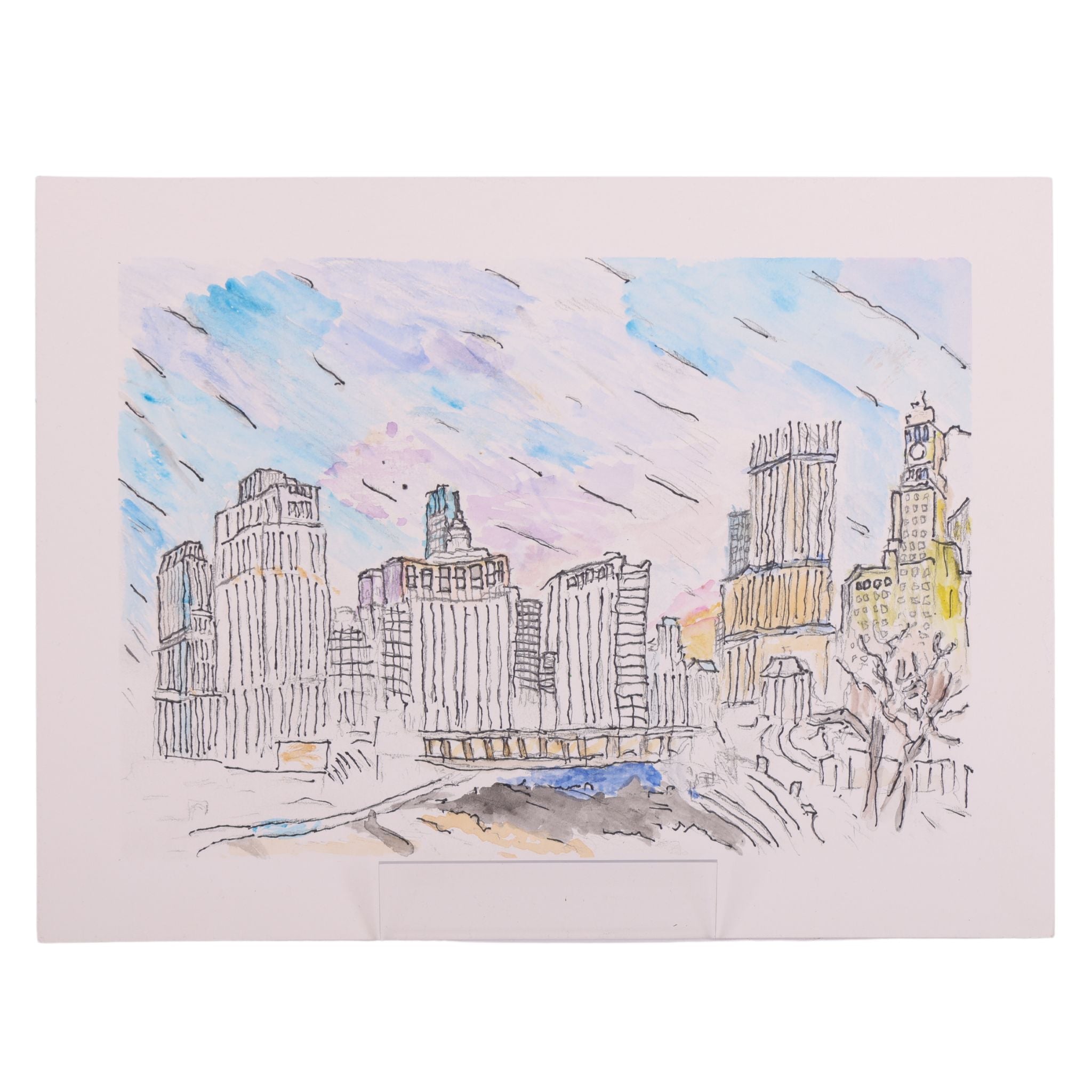 City Vibes 12 x 9 Mixed Media by CJ T.
