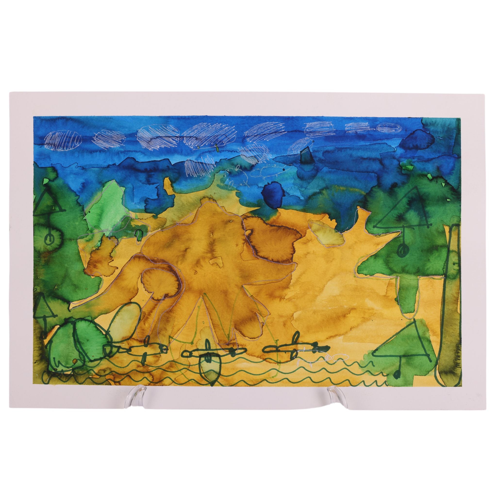 Desert Meets Forest 18 x 12 Mixed Media by Donald H.