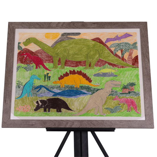 Dino Land 18x24 Drawing by Max R.