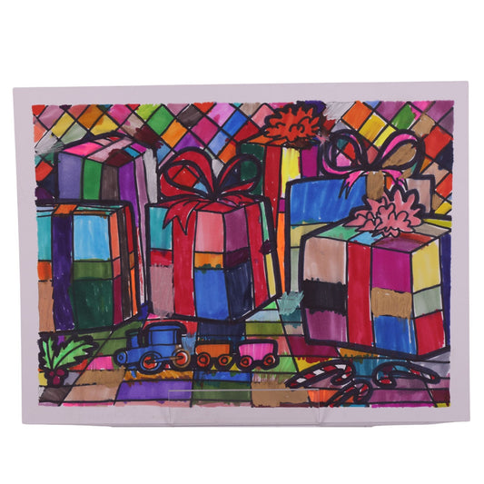 Disco Christmas 12 x 9 Drawing by Donna C.