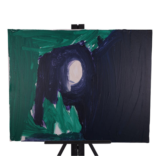 Elephant Moonlight 20 x 16 Painting by Chris P.