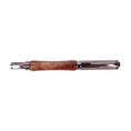 Load image into Gallery viewer, Figured Wood Vertex Fountain Black Ink Pen By Jasmine M. 00271