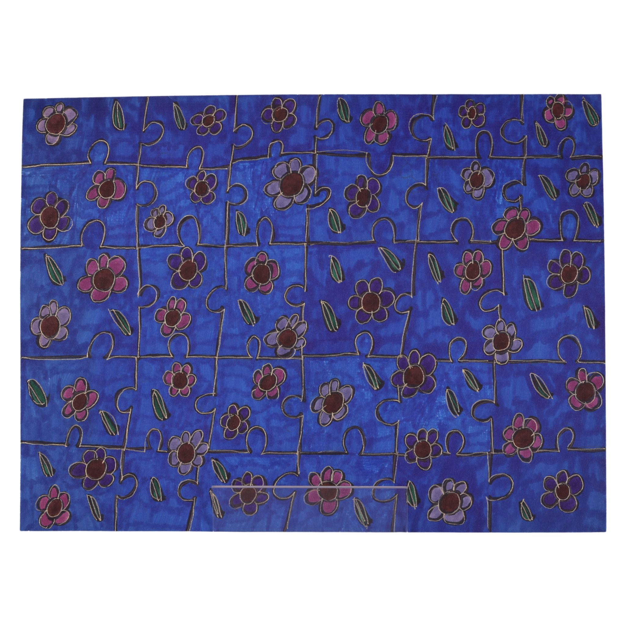 Flower Puzzle 12 x 9 Mixed Media by Jasmine M.