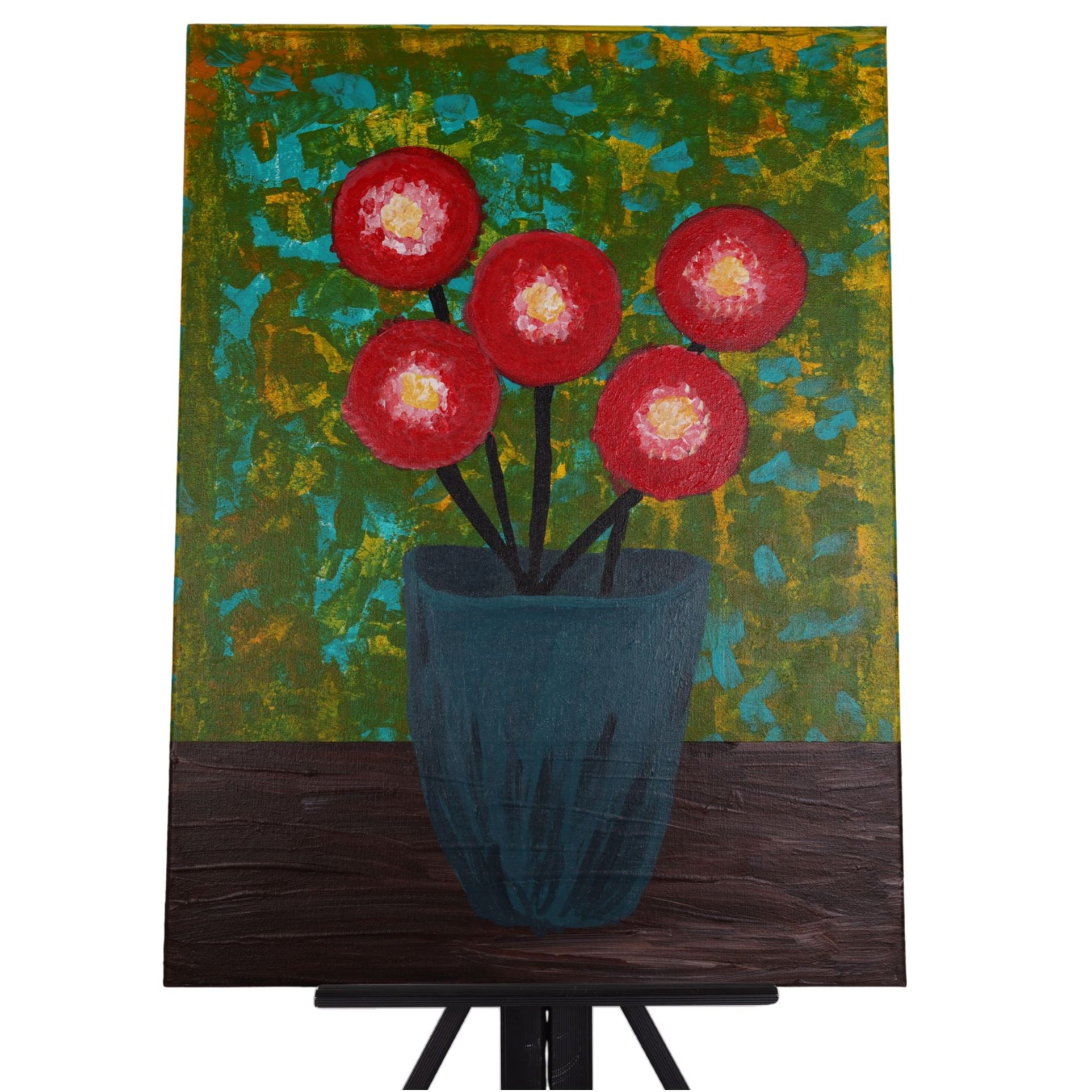 Flowers In Bloom 24 x 18 Painting by Chris P.