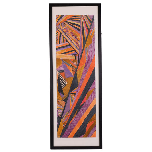 Geo Storm 36 x 12 Mixed Media by Dana W.