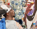 Load image into Gallery viewer, Terrance W. painting abstract artwork at OV Artworks Studio