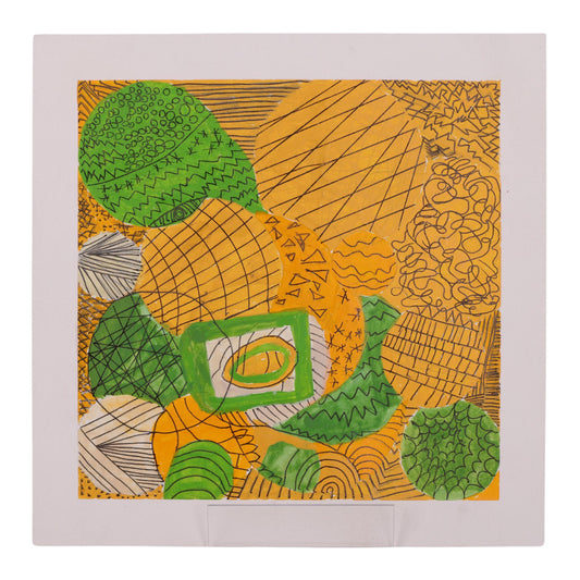 Yellow & Green Fantasy 11 x 11 Mixed Media by Dana W.