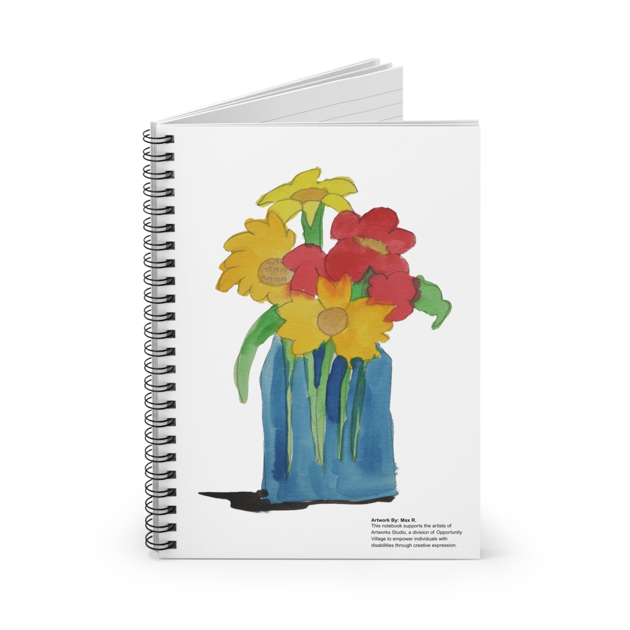 Watery Flowers By Max R. 8x6 Spiral Notebook