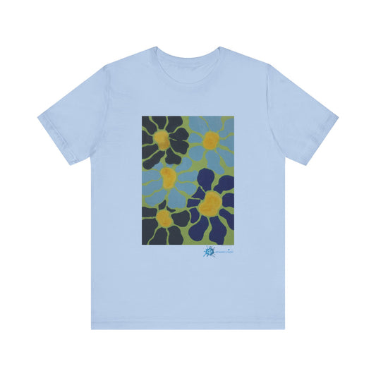 Blue Flowers by Kalei S. Unisex Jersey Short Sleeve Tee