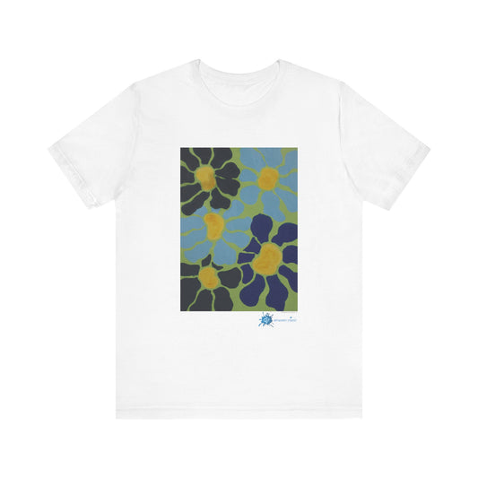 Blue Flowers by Kalei S. Unisex Jersey Short Sleeve Tee