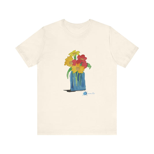 Watery Flowers by Max R. Unisex Jersey Short Sleeve Tee
