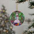 Load image into Gallery viewer, Snowman Construction by Bonnie M. Decorative Ceramic Ornament
