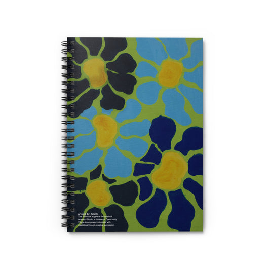 Blue Flowers By Kalei S. 8x6 Spiral Notebook