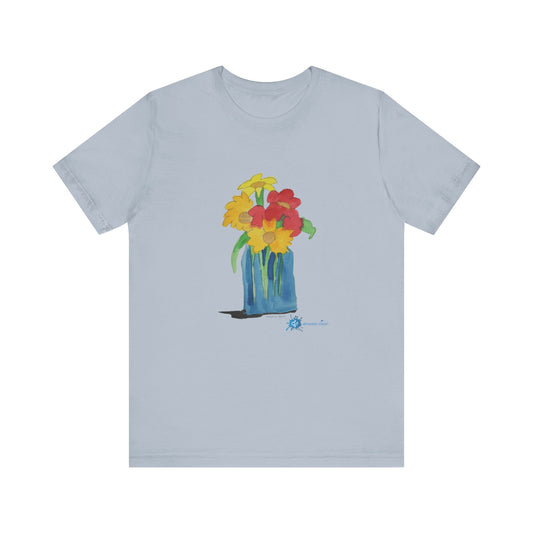 Watery Flowers by Max R. Unisex Jersey Short Sleeve Tee
