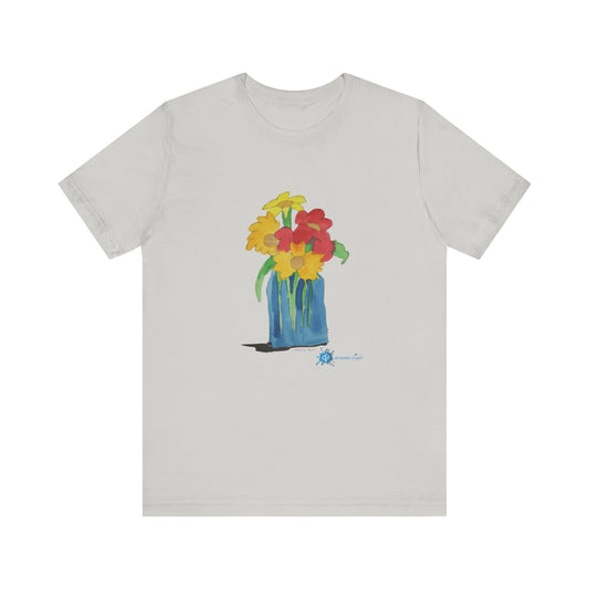 Watery Flowers by Max R. Unisex Jersey Short Sleeve Tee