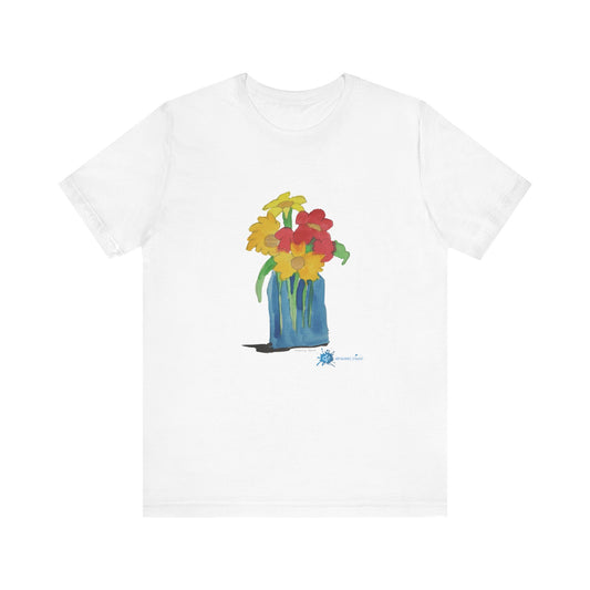 Watery Flowers by Max R. Unisex Jersey Short Sleeve Tee