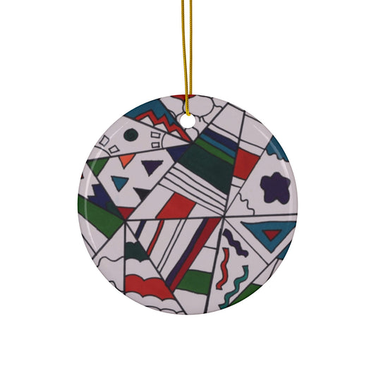 A Splash of Color by Sharen G. Decorative Ceramic Ornament