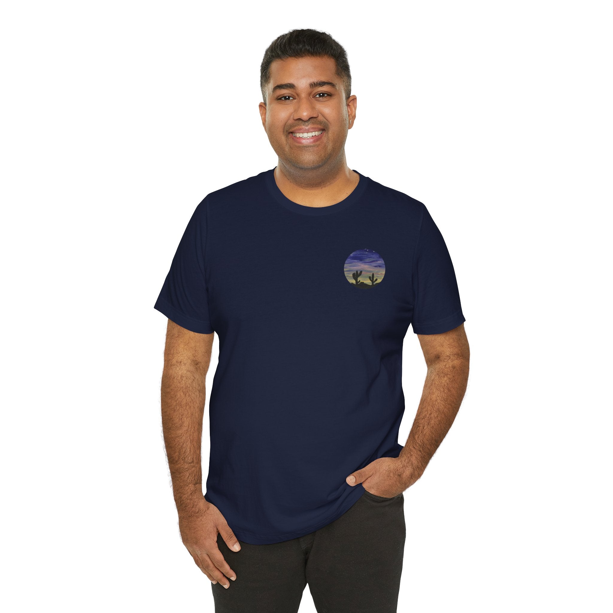Colorful Oasis Desert by Bonnie M. Unisex Jersey Short Sleeve Tee