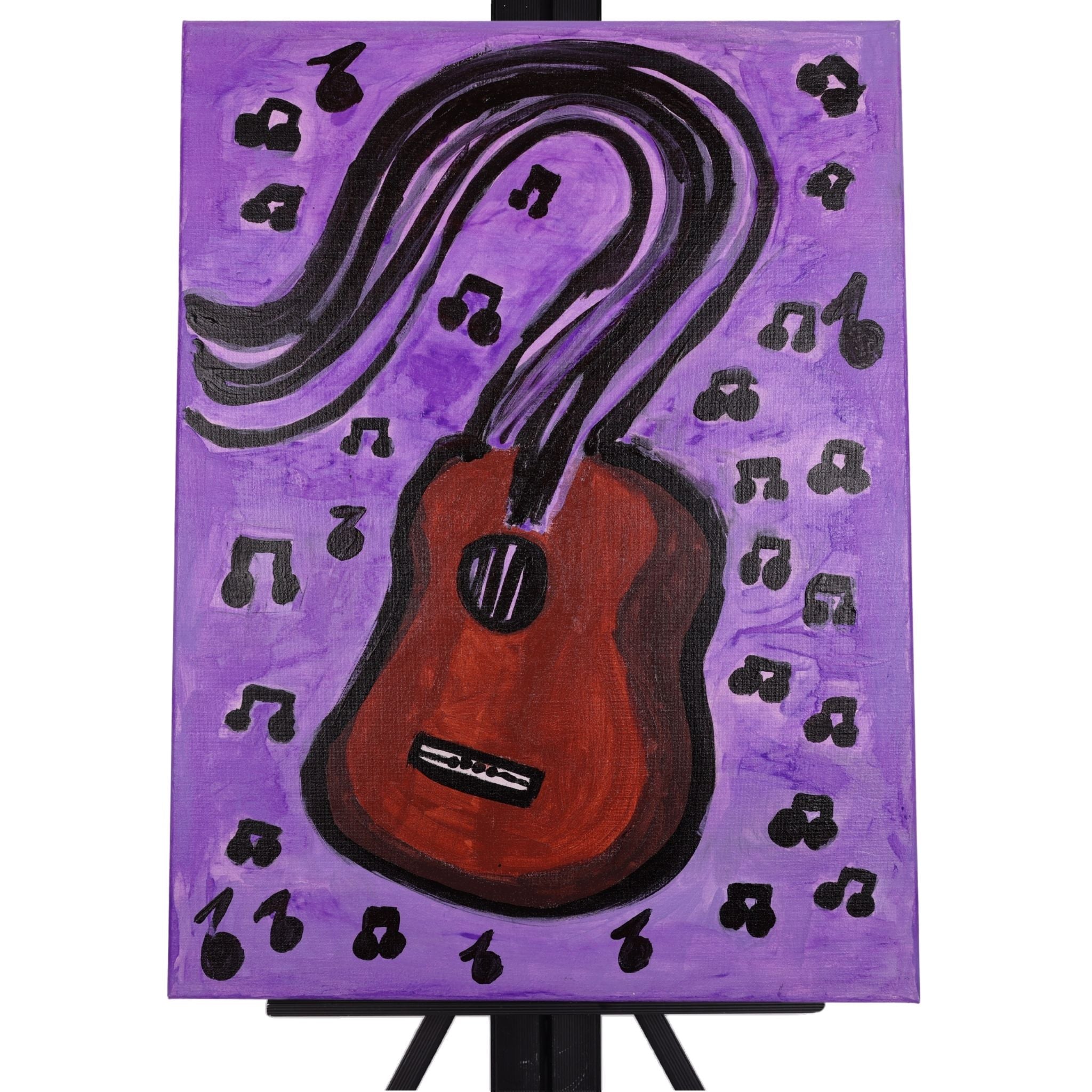 Bass-O-Matic 18 x 24 Painting by Andrea S.