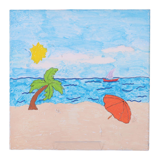 Beach Time 12 x 12 Painting by Dana W.