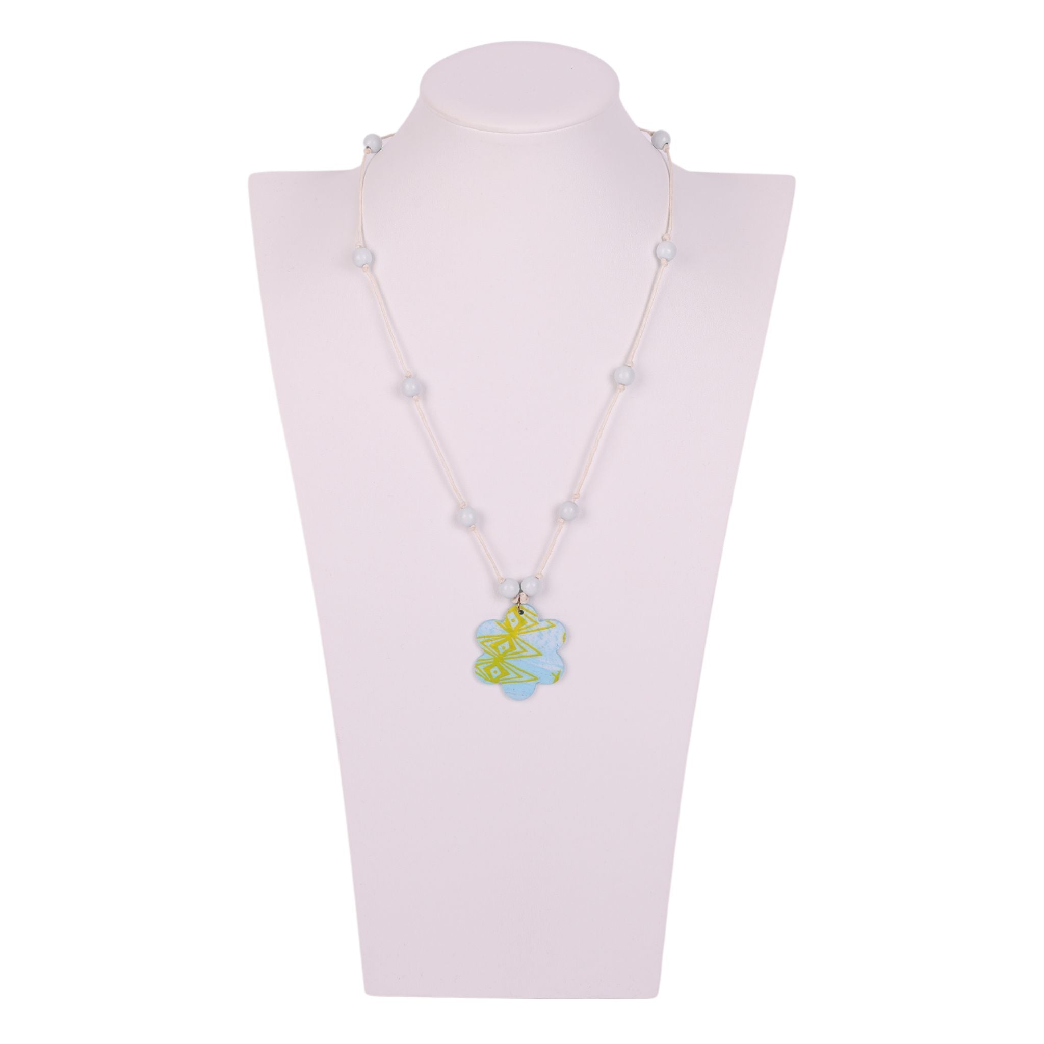 Beaded Flower Pendant  Necklace by Chantale H.